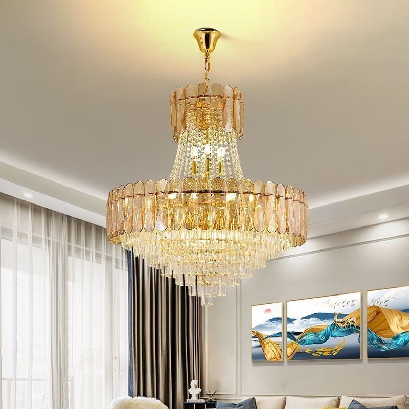 Europæisk Crystal Pendel Light Contemporary Loftslampe