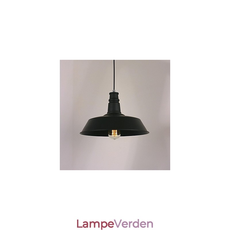 Sort moderne pendellampe i cirkel fremhævet lampeskærm