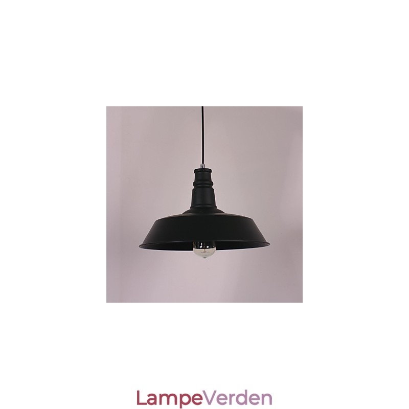 Sort moderne pendellampe i cirkel fremhævet lampeskærm
