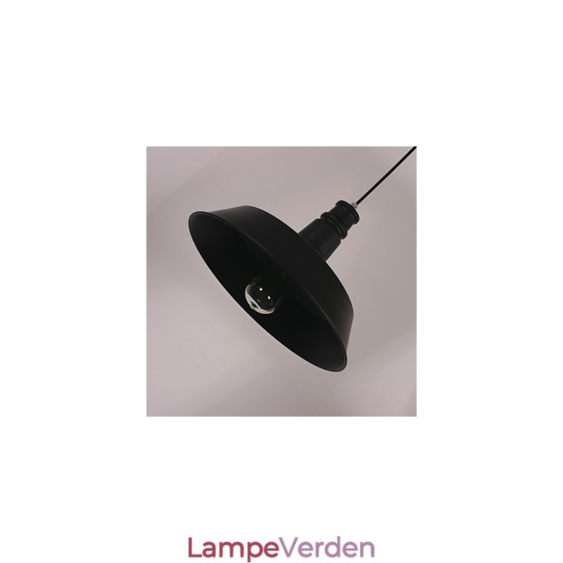 Sort moderne pendellampe i cirkel fremhævet lampeskærm