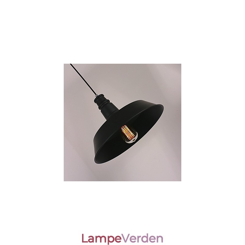 Sort moderne pendellampe i cirkel fremhævet lampeskærm