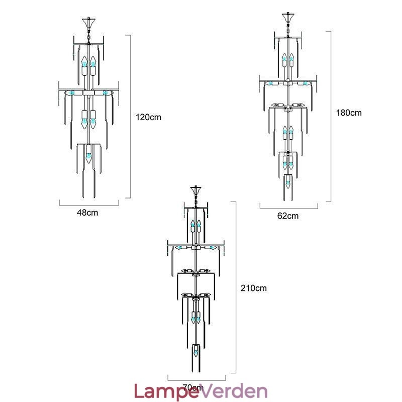 Moderne krystal loftslampe Pendellampe Spisestue Foyer