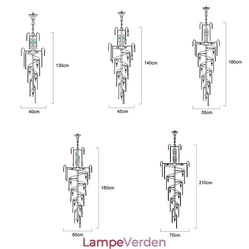 Moderne loftslampe i krystal