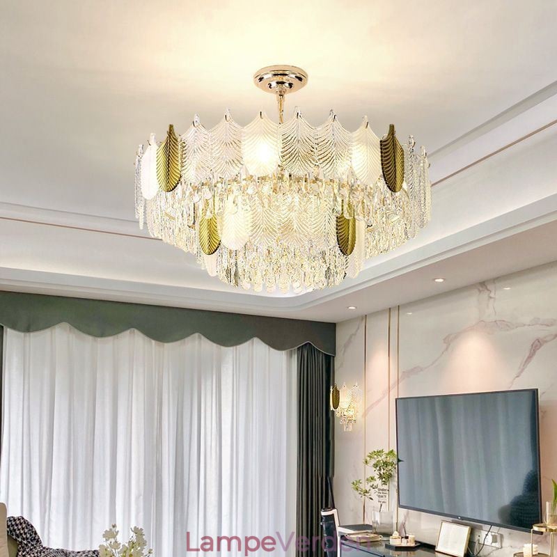 Luksuriøs Leaf Pendel lys Krystal loftslampe