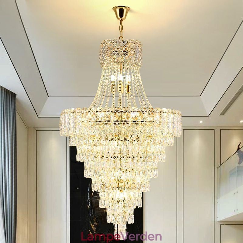 Moderne Elegant Krystal Pendel Konisk Loftslampe