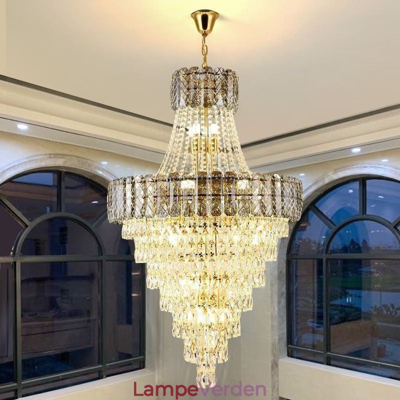 Moderne Elegant Krystal Pendel Konisk Loftslampe