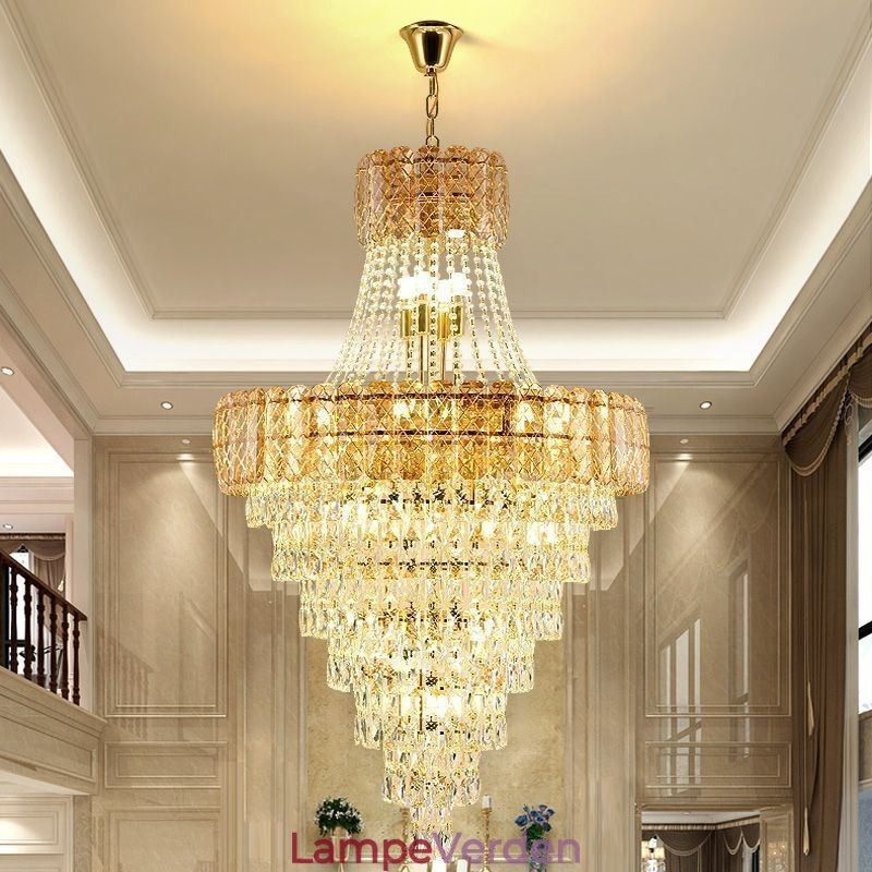 Moderne Elegant Krystal Pendel Konisk Loftslampe