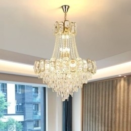 Moderne Crystal Pendel Light Rund Loftsbelysningsarmatur