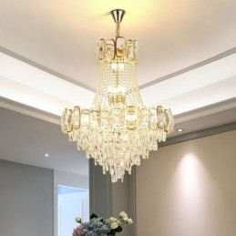 Moderne Crystal Pendel Light Rund Loftsbelysningsarmatur