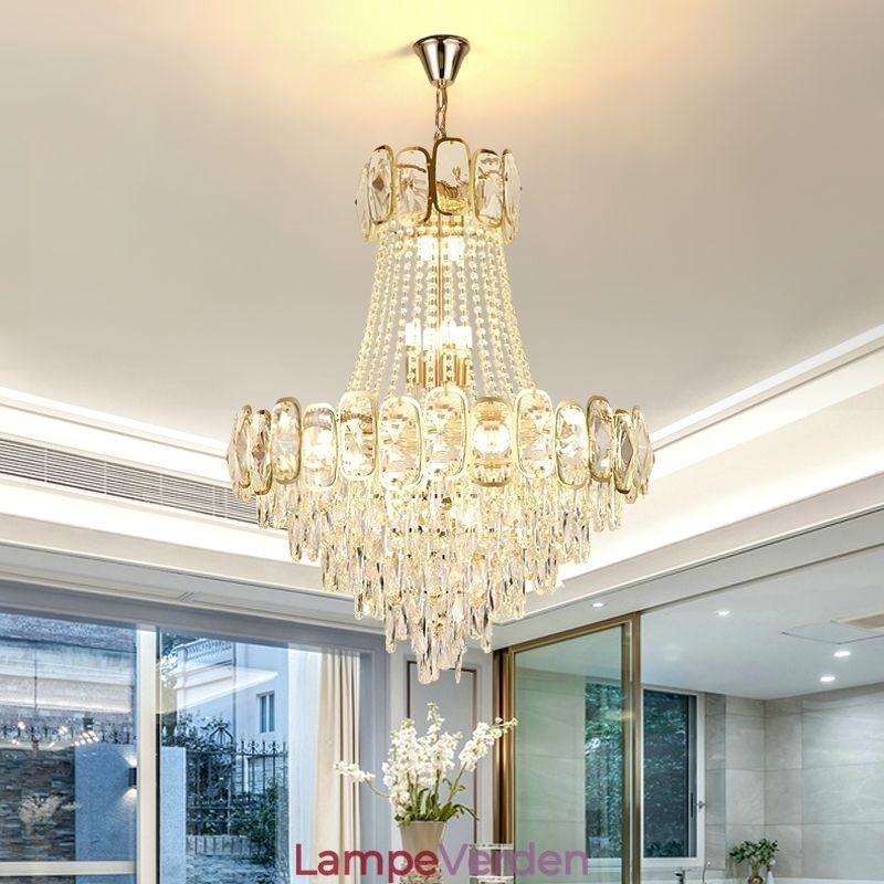 Moderne Crystal Pendel Light Rund Loftsbelysningsarmatur