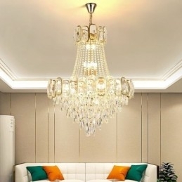 Moderne Crystal Pendel Light Rund Loftsbelysningsarmatur