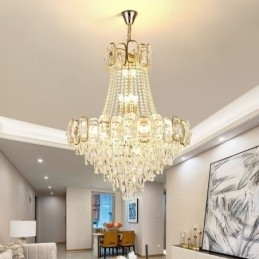 Moderne Crystal Pendel Light Rund Loftsbelysningsarmatur