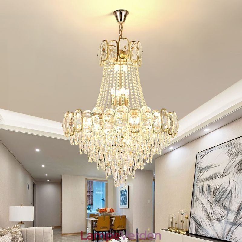 Moderne Crystal Pendel Light Rund Loftsbelysningsarmatur
