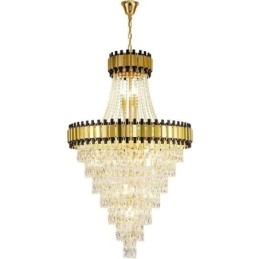 Luksuriøs guldpendel i crystal loftslampe