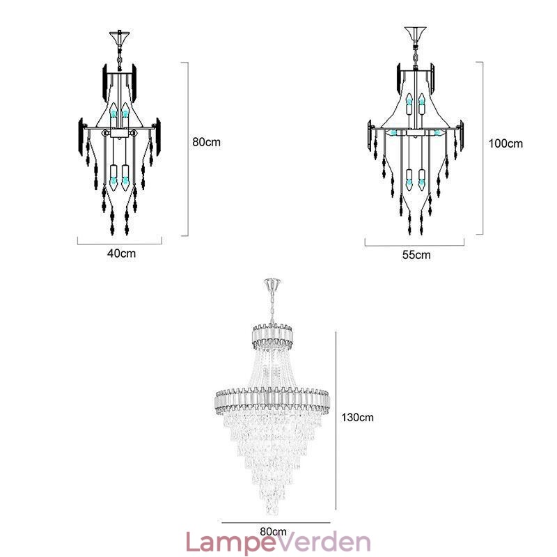 Luksuriøs guldpendel i crystal loftslampe