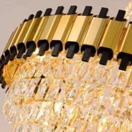 Luksuriøs guldpendel i crystal loftslampe