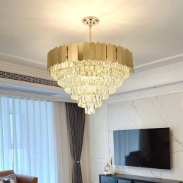 Moderne Elegant Krystal Pendel Konisk Loftslampe