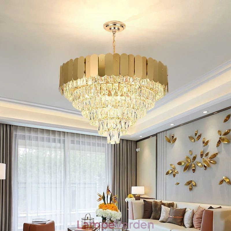 Moderne Elegant Krystal Pendel Konisk Loftslampe