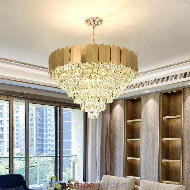 Moderne Elegant Krystal Pendel Konisk Loftslampe