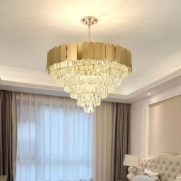 Moderne Elegant Krystal Pendel Konisk Loftslampe