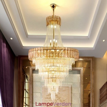 Europæisk Elegant Krystal Pendel Konisk Loftslampe Europæisk Elegant Krystal Pendel Konisk Loftslampe
