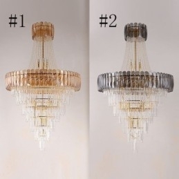 Europæisk Elegant Krystal Pendel Konisk Loftslampe