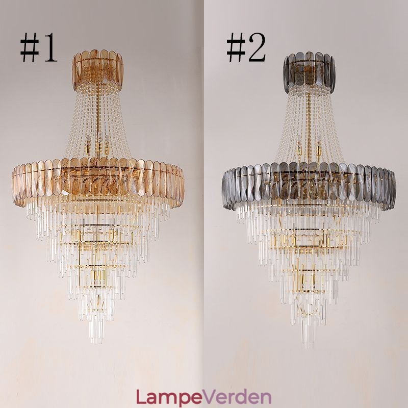 Europæisk Elegant Krystal Pendel Konisk Loftslampe