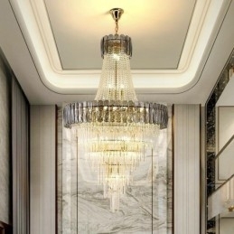 Europæisk Elegant Krystal Pendel Konisk Loftslampe