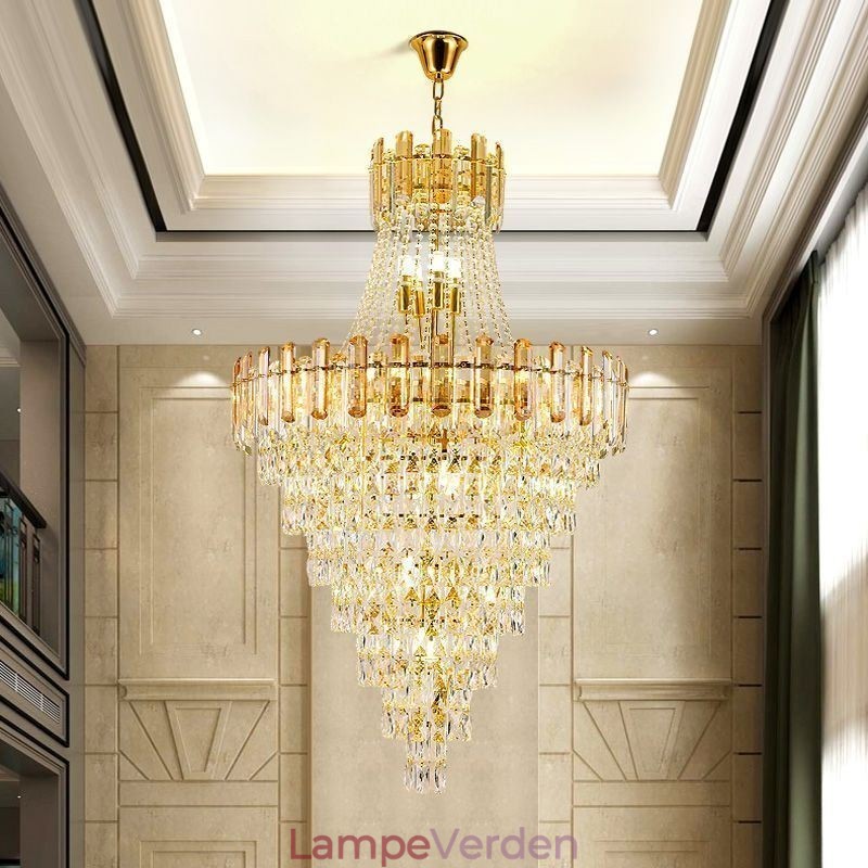 Moderne Elegant Crystal Pendel Light Konisk hængende Light