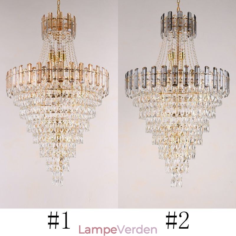 Moderne Elegant Crystal Pendel Light Konisk hængende Light