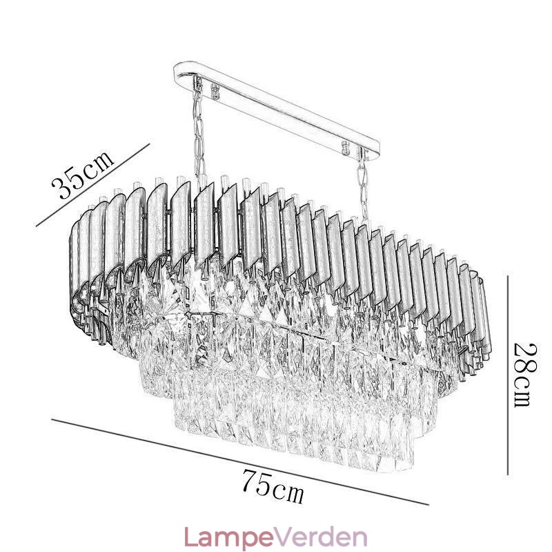 Krystal Pendel Oval Loftslampe