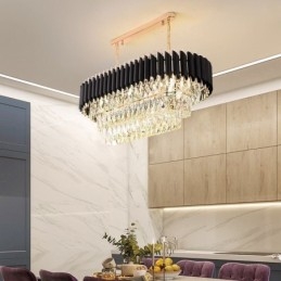 Krystal Pendel Oval Loftslampe