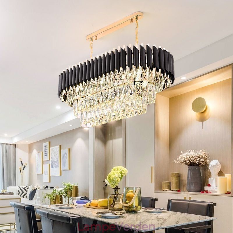Krystal Pendel Oval Loftslampe