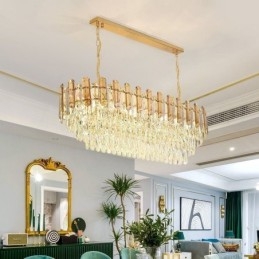 Moderne Crystal Pendel Light Oval Loftslampe