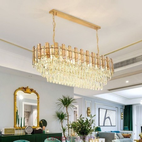 Moderne Crystal Pendel Light Oval Loftslampe Moderne Crystal Pendel Light Oval Loftslampe
