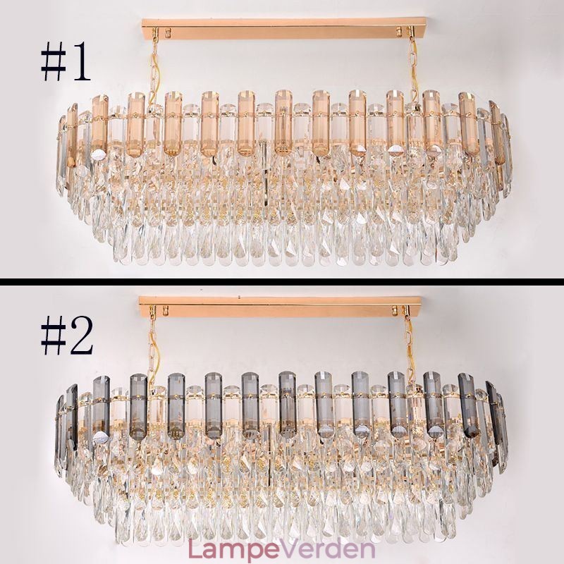 Moderne Crystal Pendel Light Oval Loftslampe