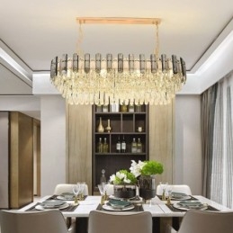 Moderne Crystal Pendel Light Oval Loftslampe