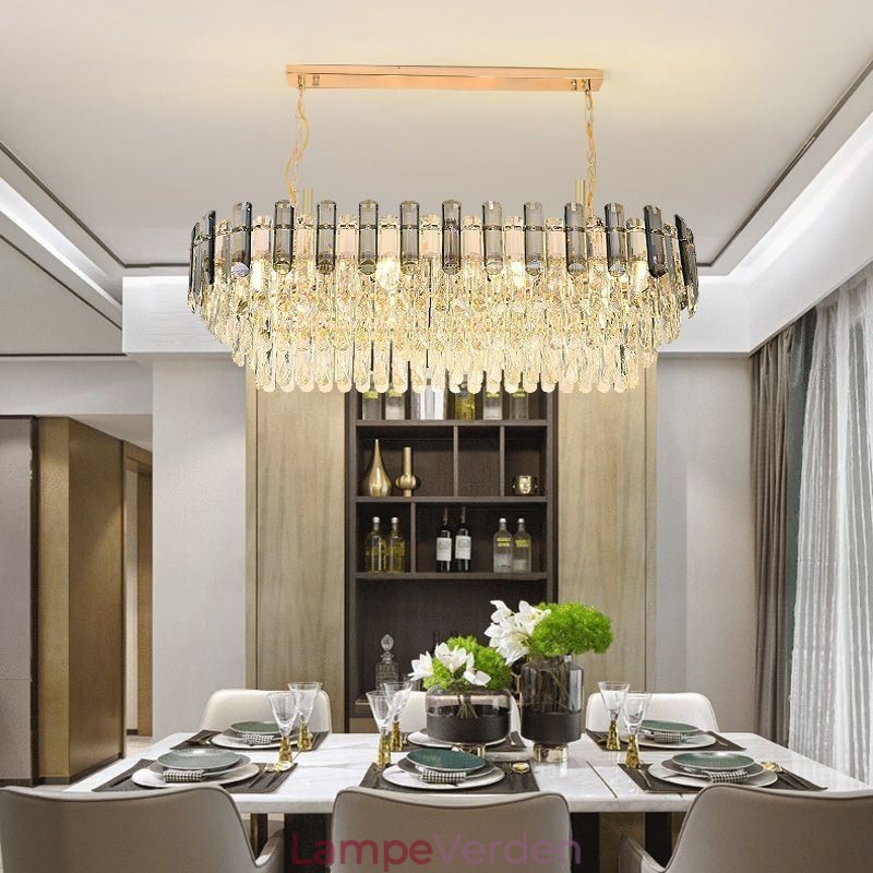 Moderne Crystal Pendel Light Oval Loftslampe