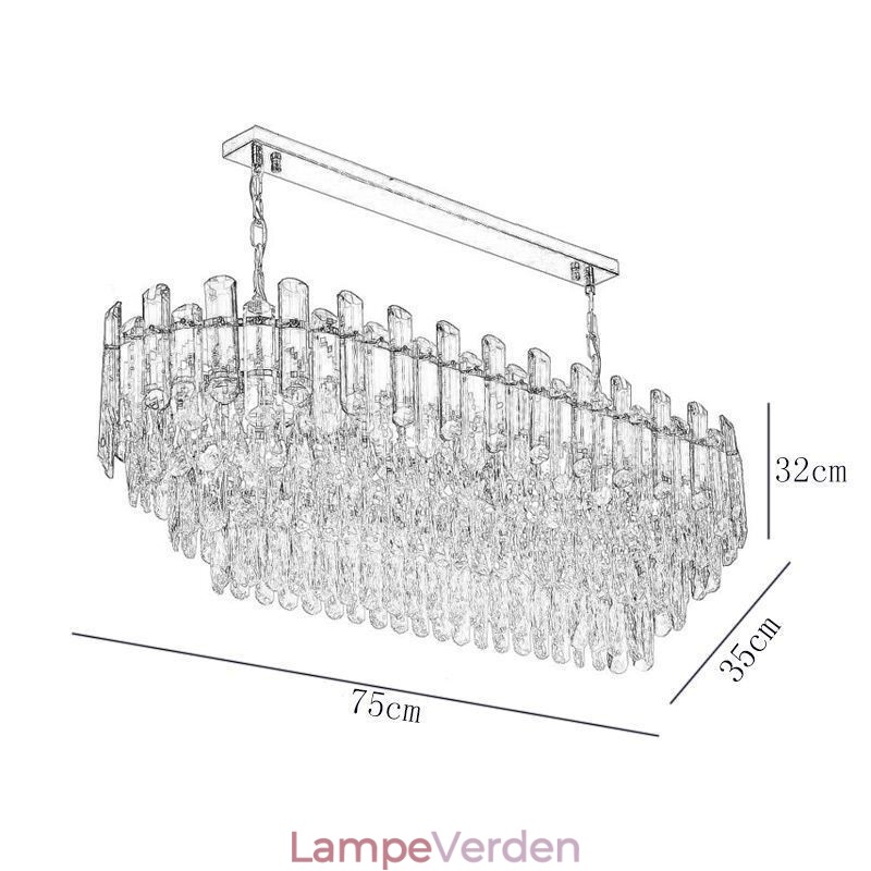 Moderne Crystal Pendel Light Oval Loftslampe