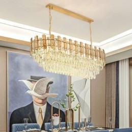 Moderne Crystal Pendel Light Oval Loftslampe