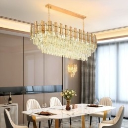 Moderne Crystal Pendel Light Oval Loftslampe