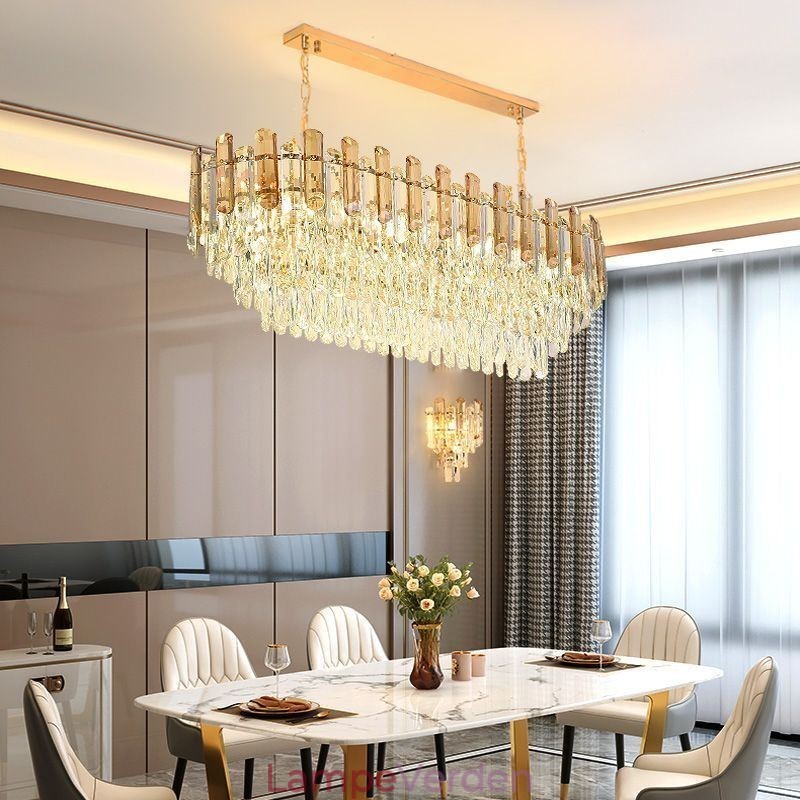 Moderne Crystal Pendel Light Oval Loftslampe