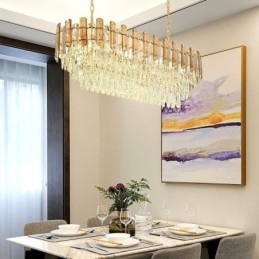 Moderne Crystal Pendel Light Oval Loftslampe