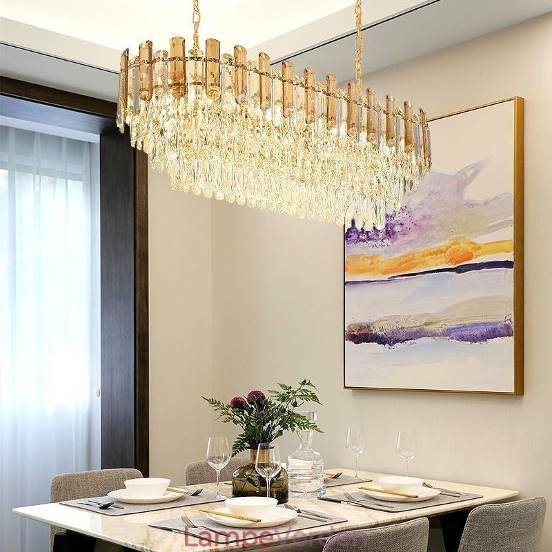 Moderne Crystal Pendel Light Oval Loftslampe