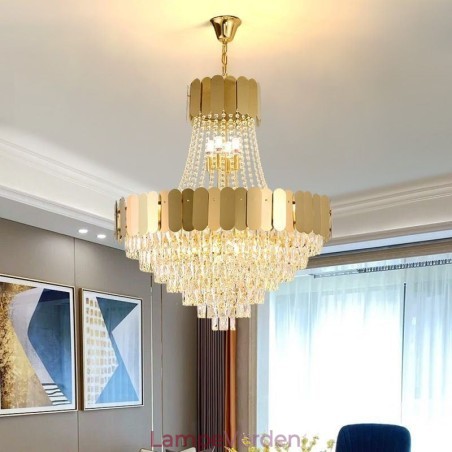 Moderne krystalguld K9 hængende loftslampe Moderne krystalguld K9 hængende loftslampe