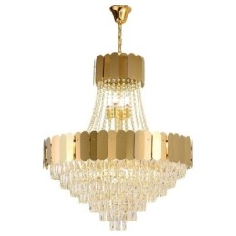 Moderne krystalguld K9 hængende loftslampe
