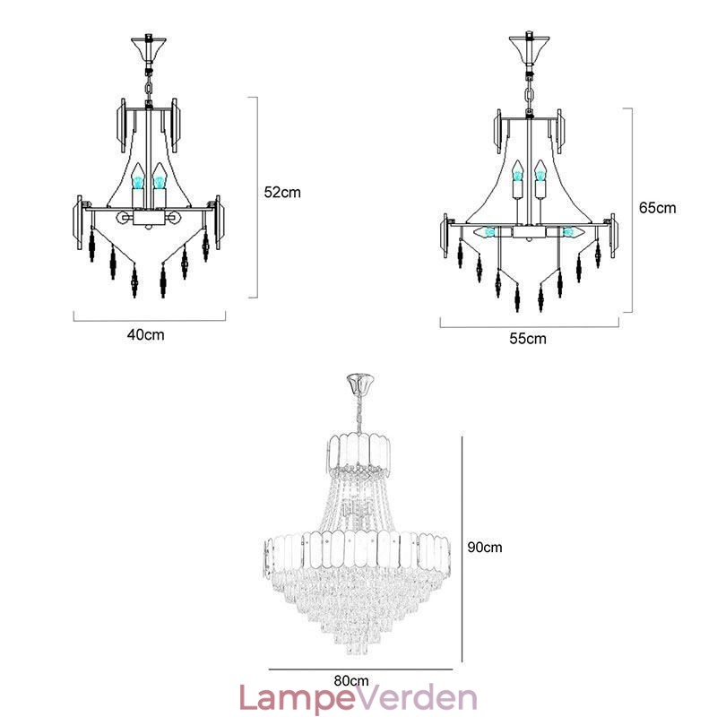 Moderne krystalguld K9 hængende loftslampe