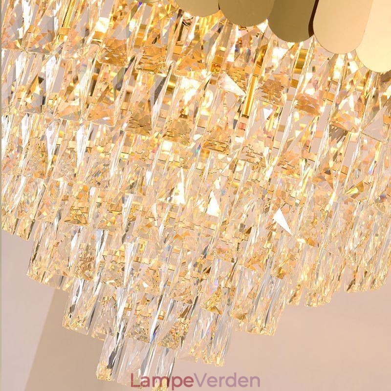 Moderne krystalguld K9 hængende loftslampe
