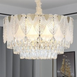 Crystal Pendel Light Lacy Runde Loftsbelysningsarmatur