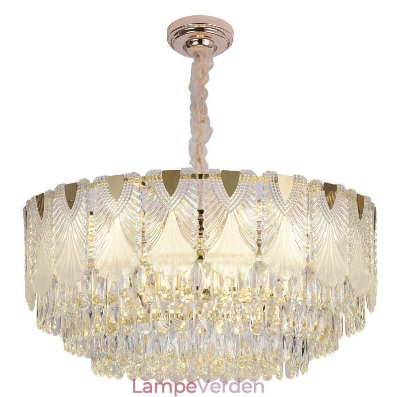 Crystal Pendel Light Lacy Runde Loftsbelysningsarmatur